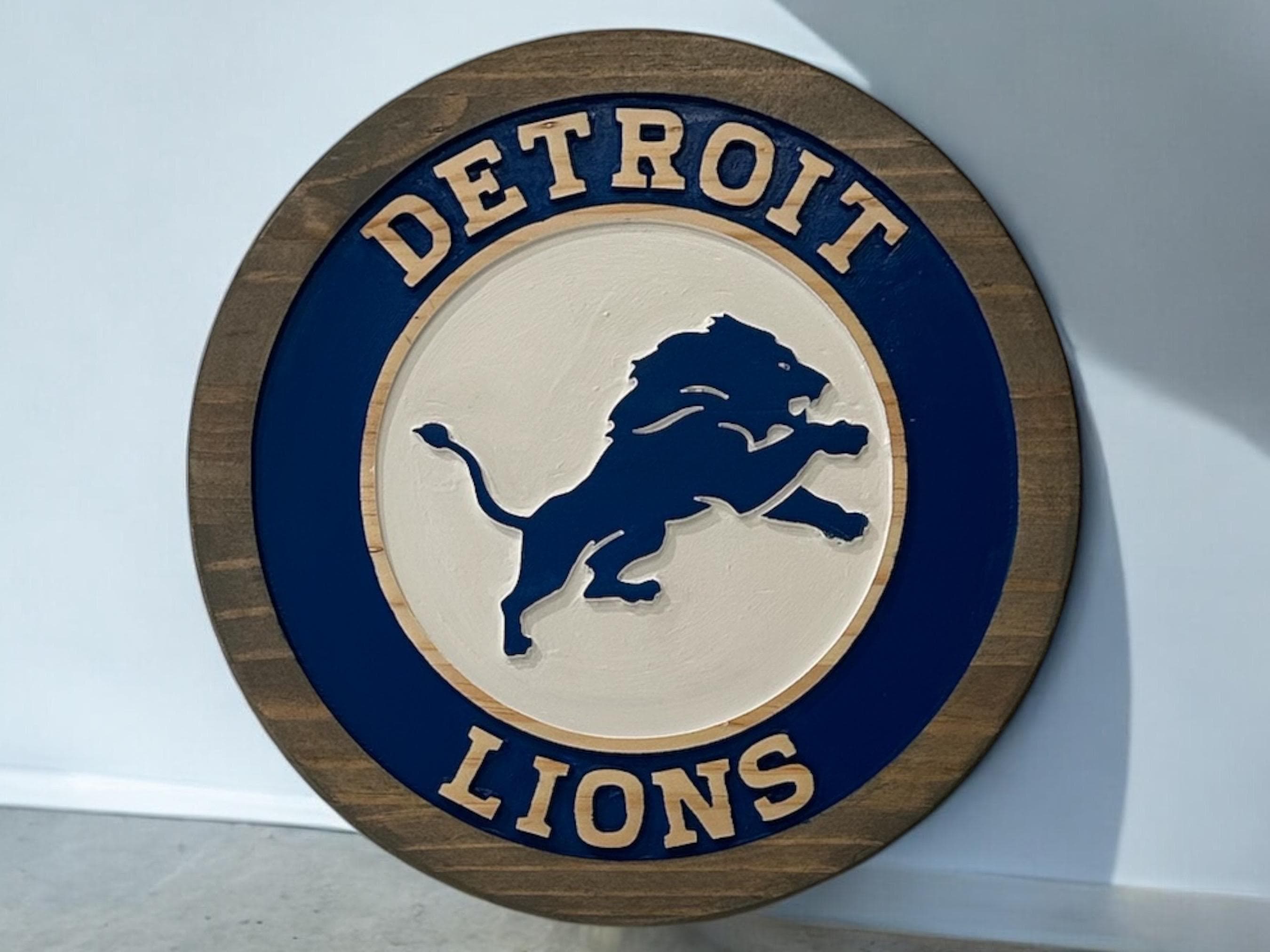 Detroit Lions wood carved Signs