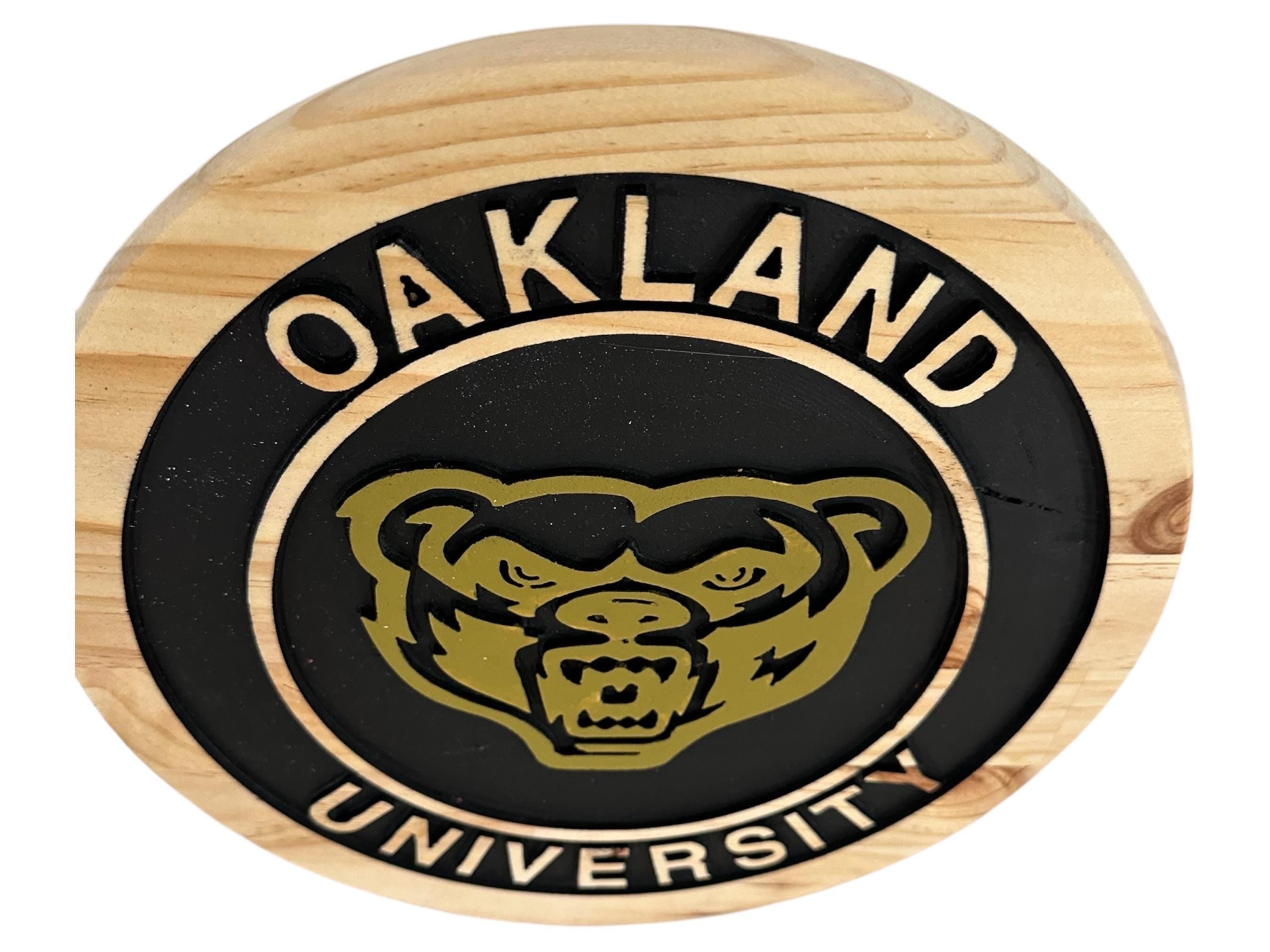 Oakland University Golden Grizzlie Wood Sign