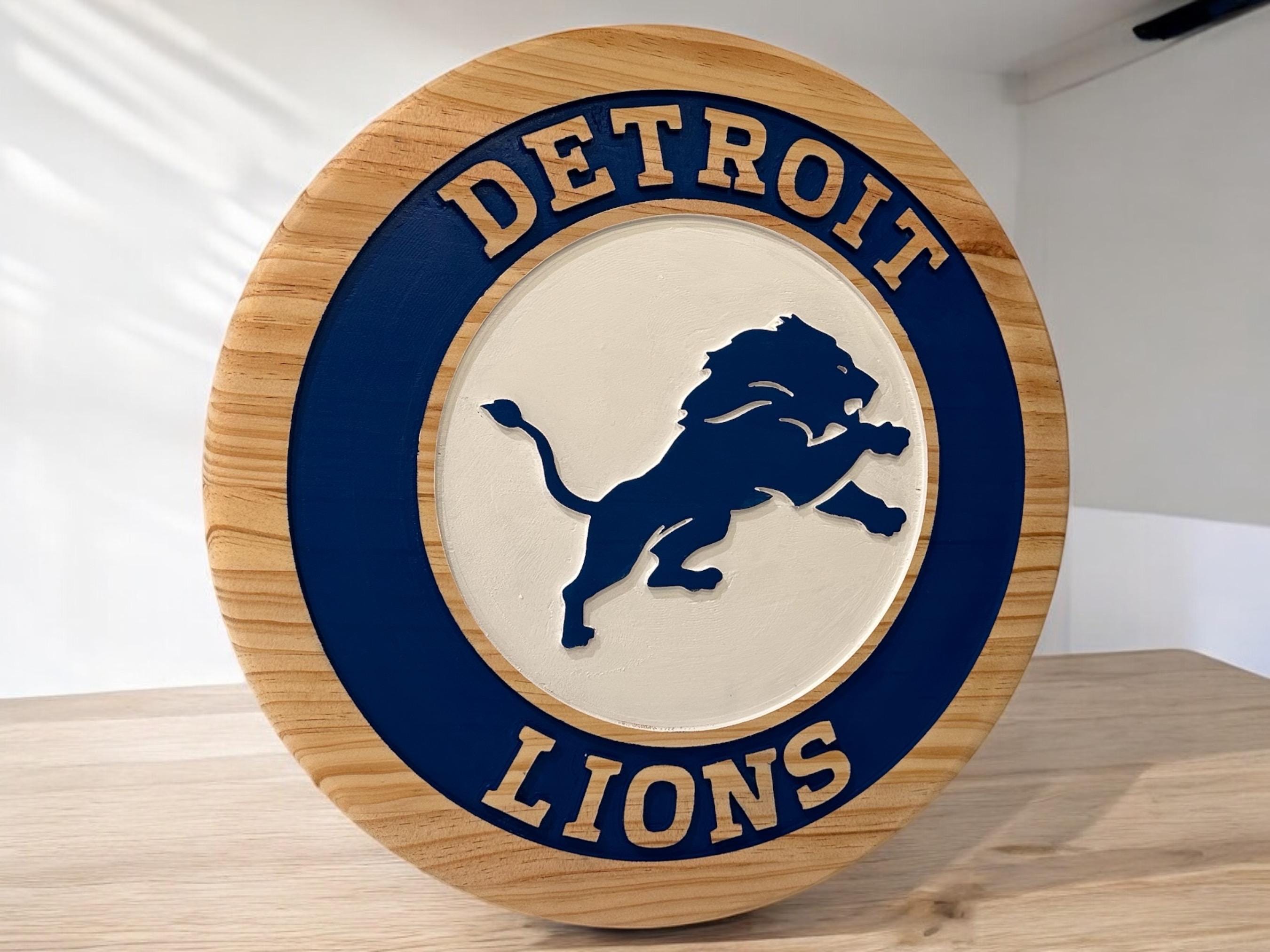 Detroit Lions wood carved Signs