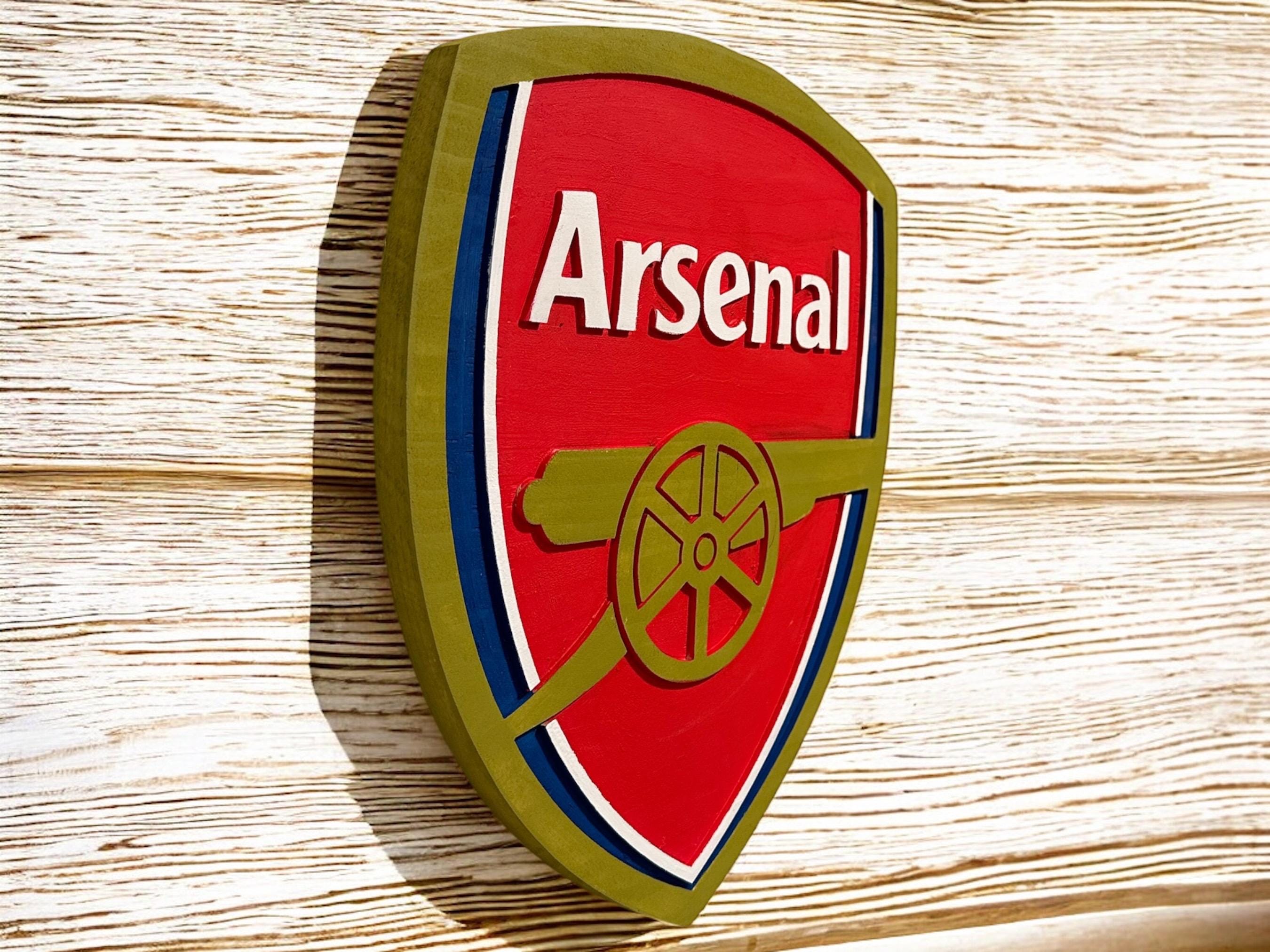 Handmade Arsenal FC Wood Sign: Carved Gunners Crest, Football Fan Decor