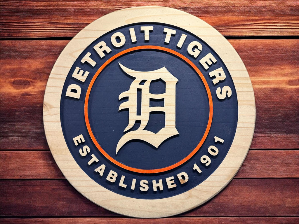 Handmade Detroit Tigers Wooden Sign: Baseball Fan Home Decor