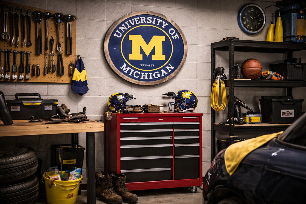 University of Michigan Wolverines Wood Sign – Handcrafted Wall Decor