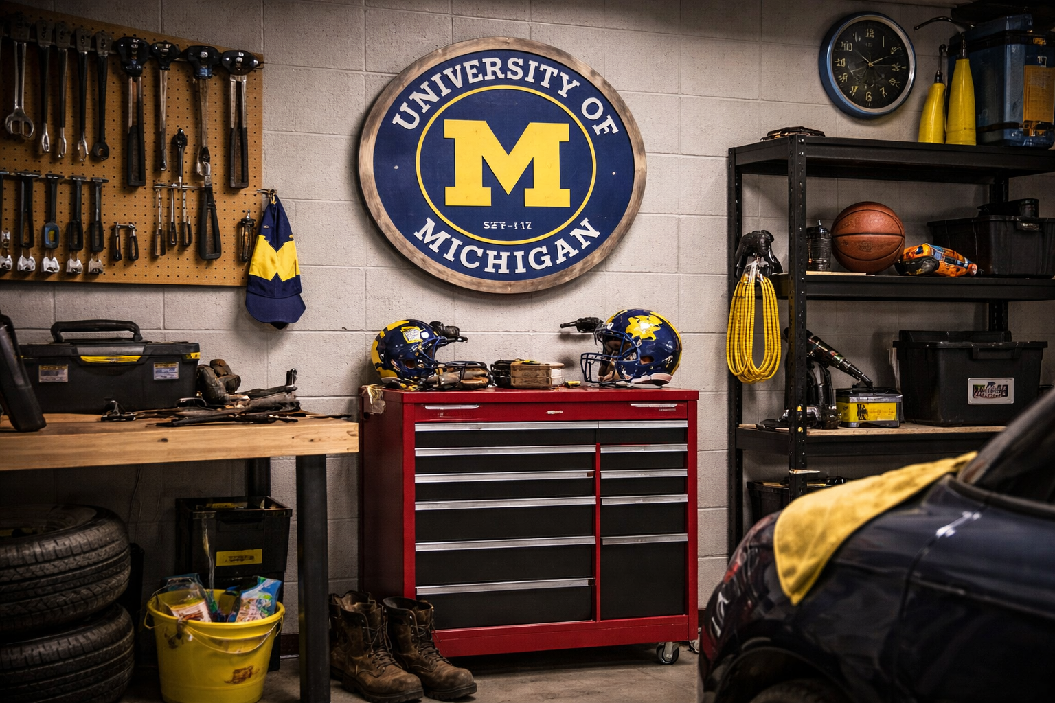University of Michigan Wooden Wall Sign | Michigan Wolverines Decor | Handcrafted College Football Wall Art | Man Cave &amp; Fan Gift