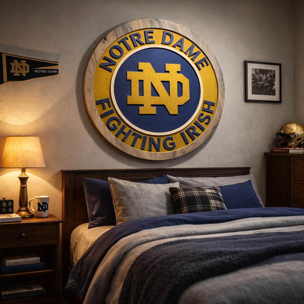 Notre Dame Fighting Irish Wood Sign – Handcrafted Wall Decor