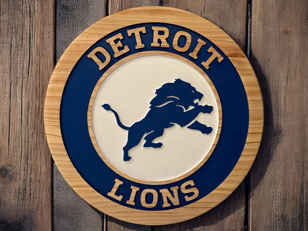 Detroit Lions wood carved Signs