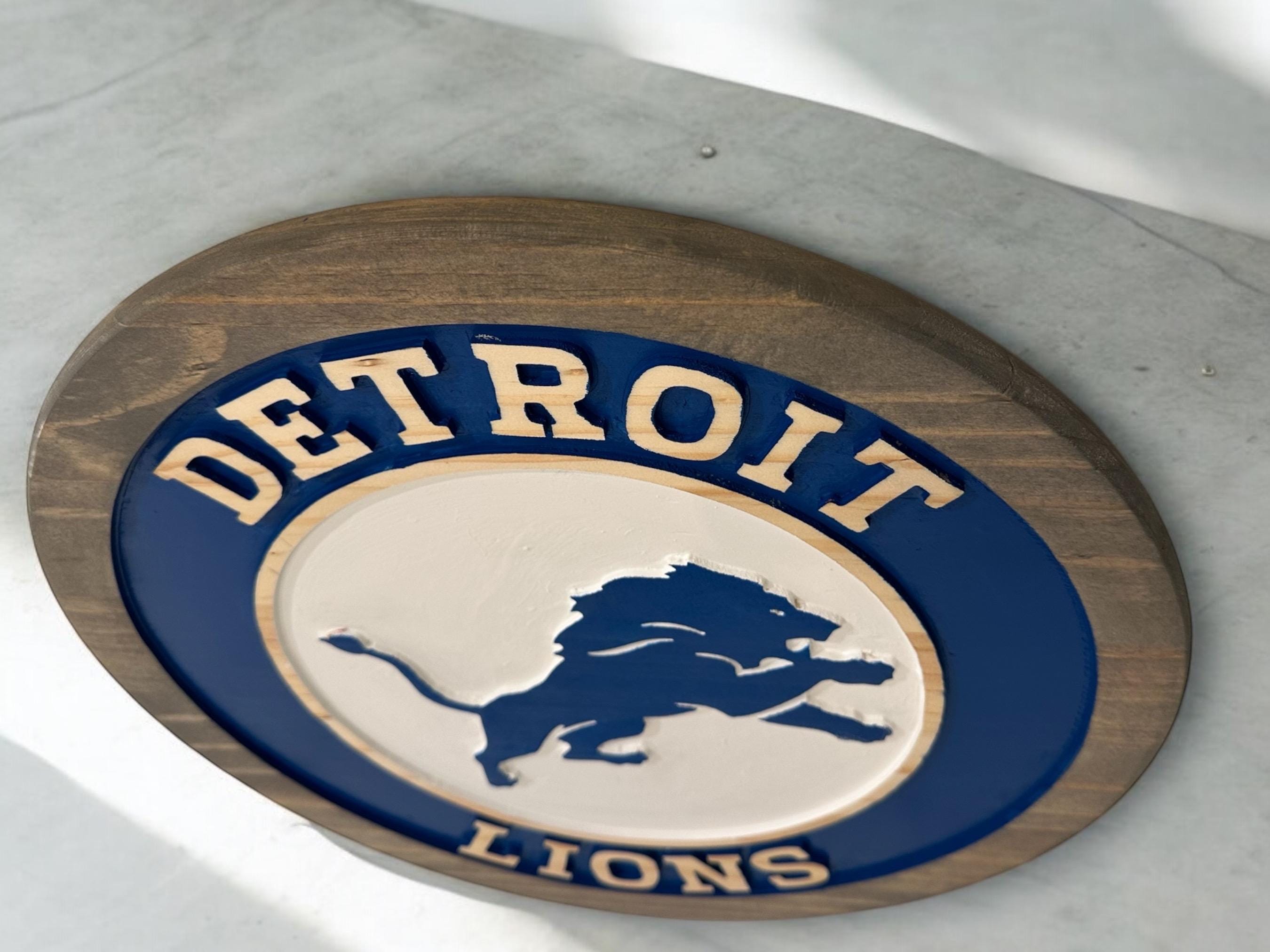 Detroit Lions wood carved Signs