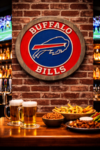 Buffalo Bills Wood Sign – Hand-Carved Solid Wood Wall Art