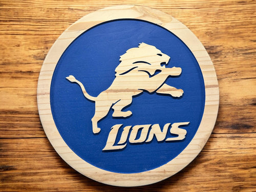 Detroit Lions wood carved Signs