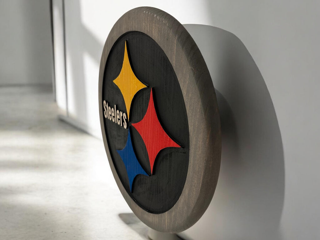 Pittsburgh Steelers Wooden Wall Sign – Handcrafted NFL Decor | Steelers Fan Gift | Man Cave Wall Art
