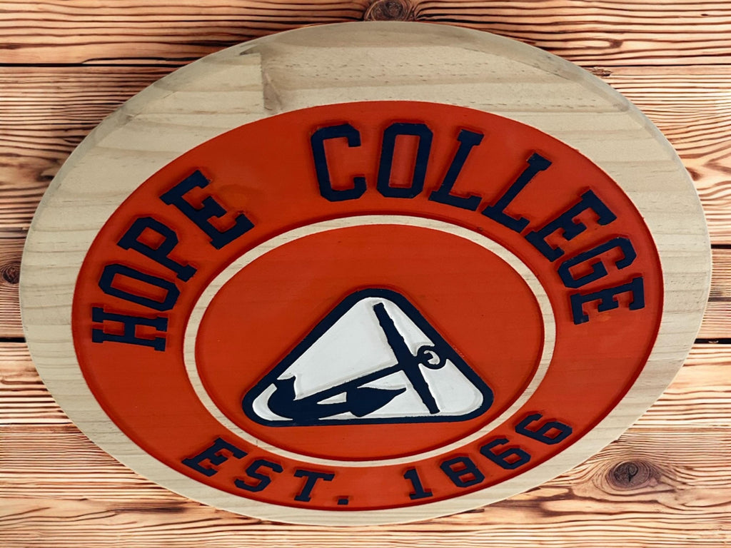 Hope College Wood Sign: Carved Alumni Wall Art