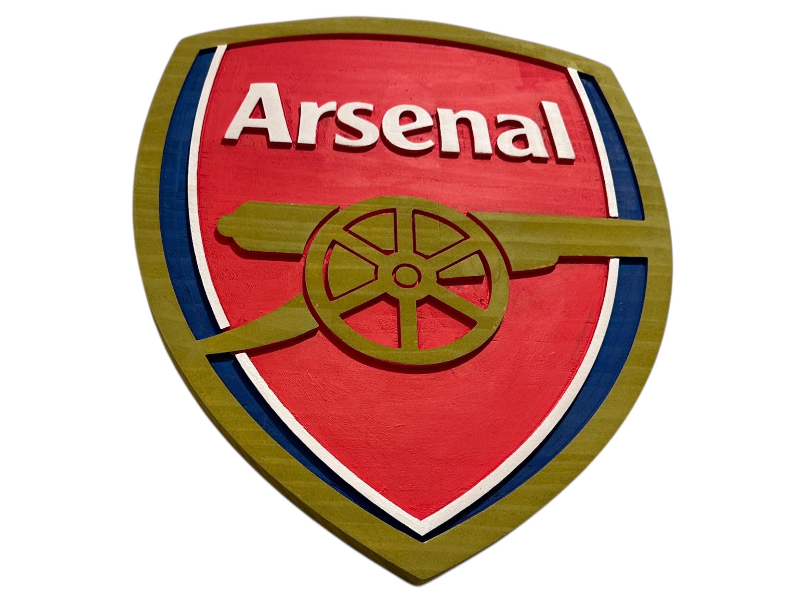 Handmade Arsenal FC Wood Sign: Carved Gunners Crest, Football Fan Decor