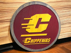 CMU Chippewas Handcrafted Wood Sign – College Wall Art