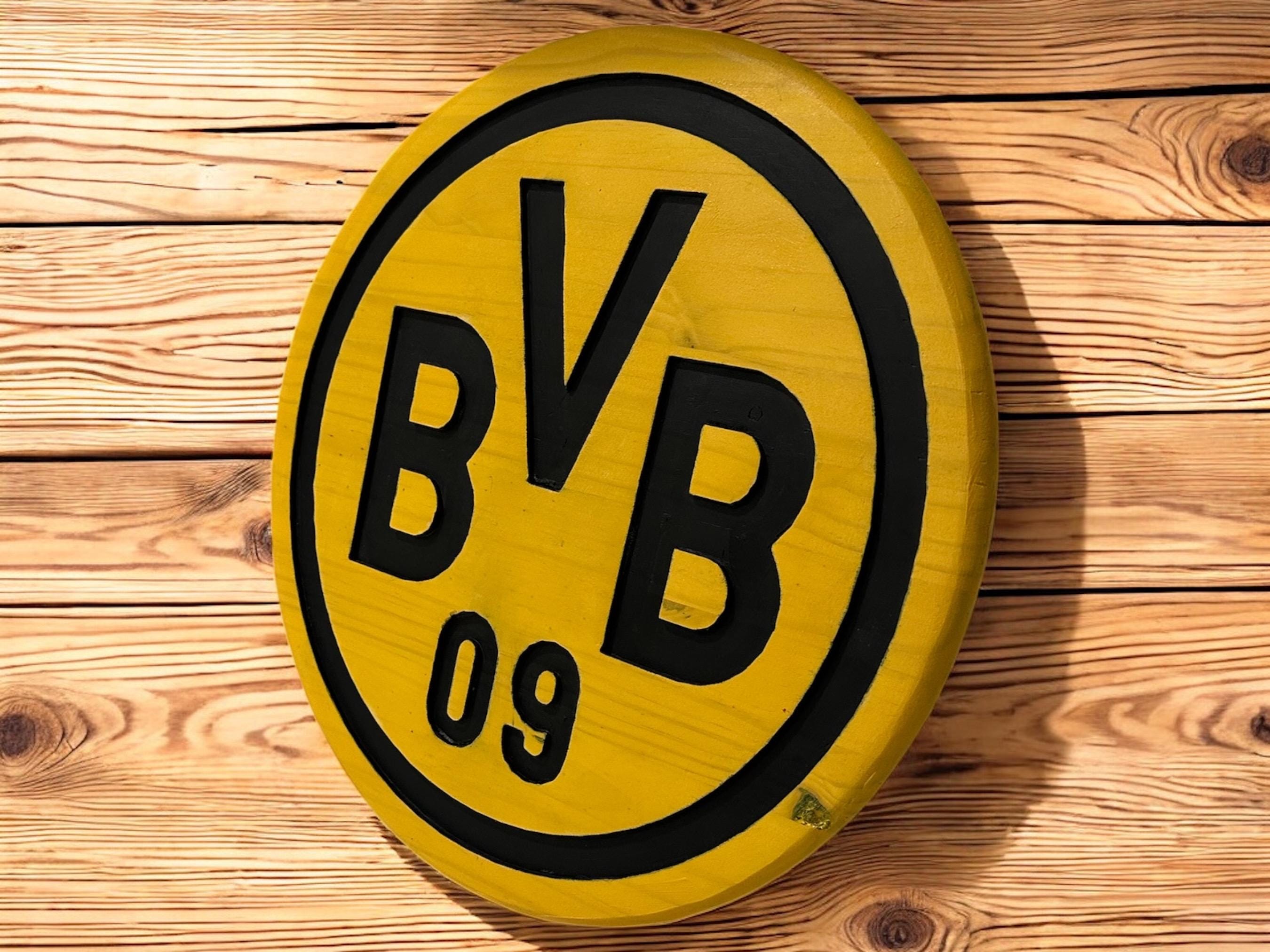 Borussia Dortmund Handcrafted Wood Sign – BVB Soccer Wall Decor