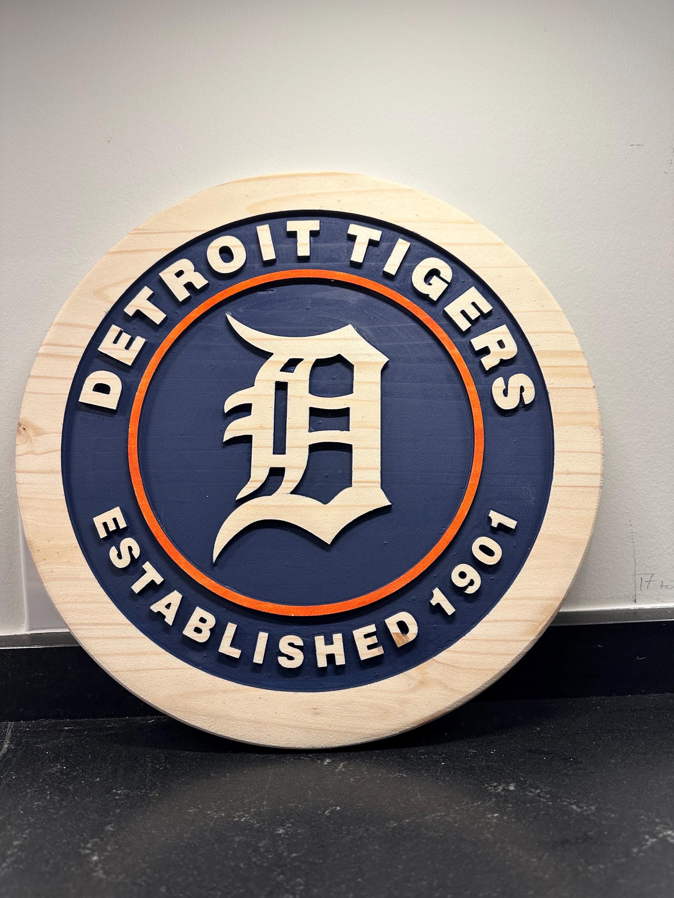 Handmade Detroit Tigers Wooden Sign: Baseball Fan Home Decor