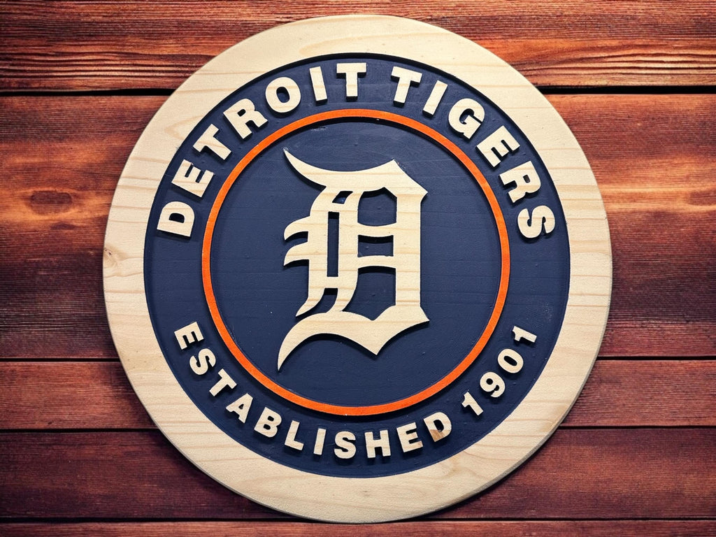 Handmade Detroit Tigers Wooden Sign: Baseball Fan Home Decor