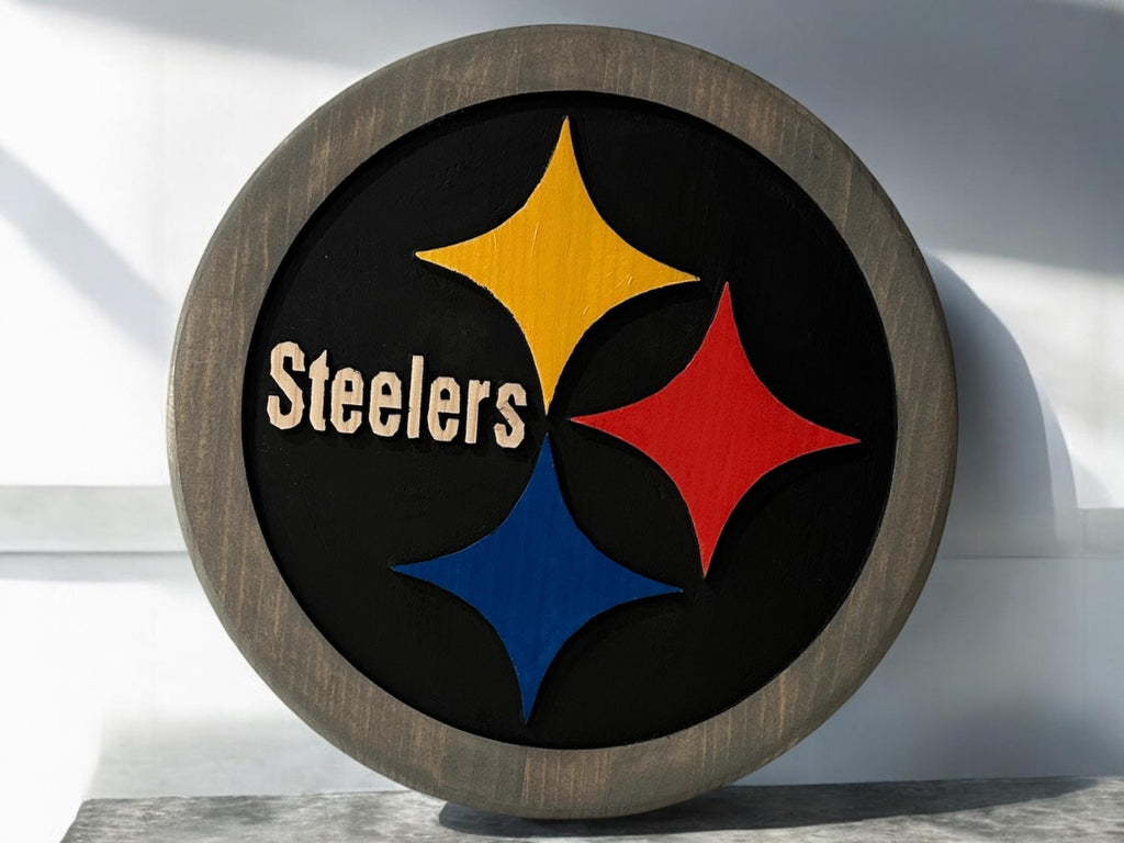 Pittsburgh Steelers Wooden Wall Sign – Handcrafted NFL Decor | Steelers Fan Gift | Man Cave Wall Art