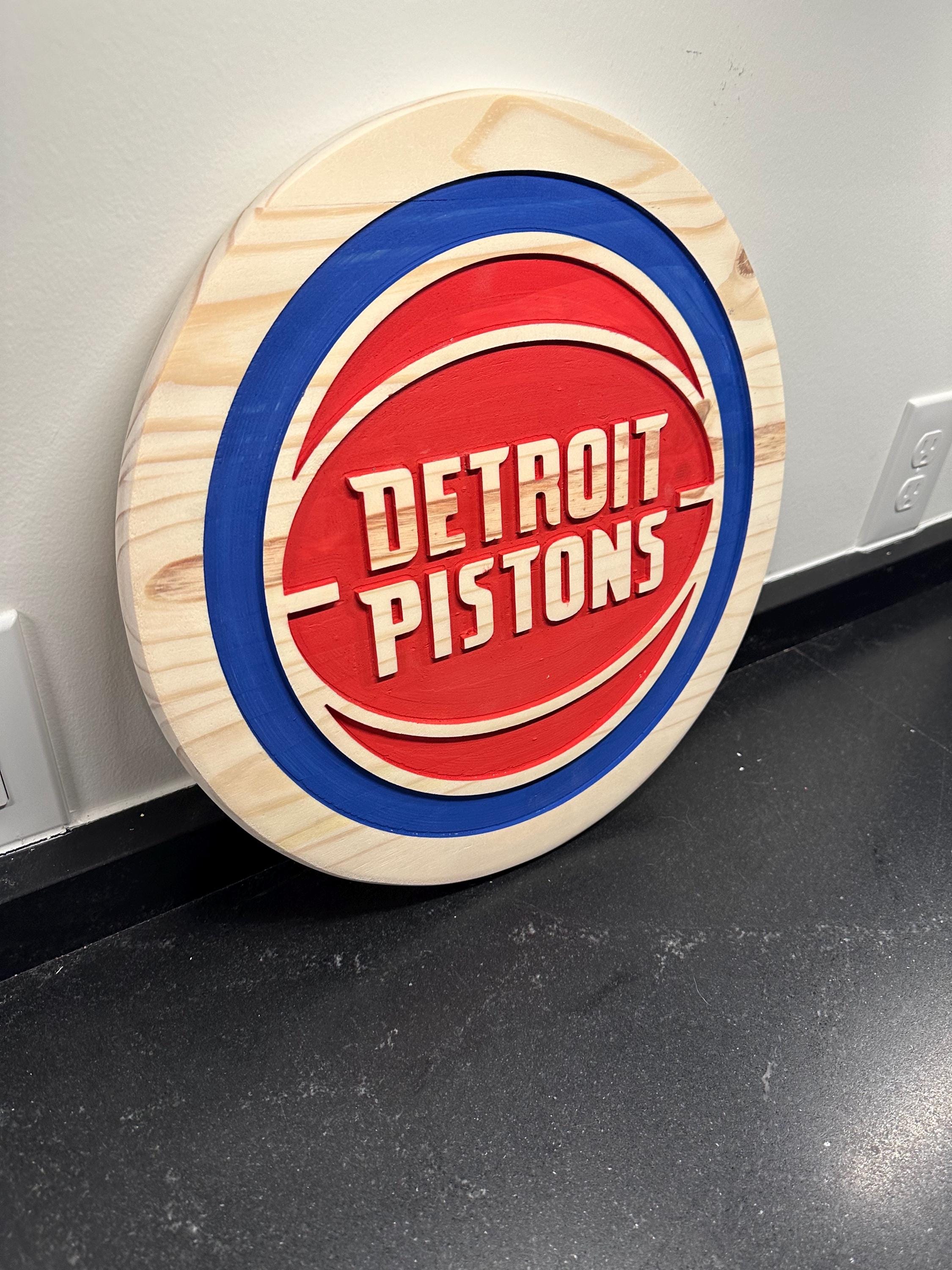 Pistons Basketball wood carved Signs