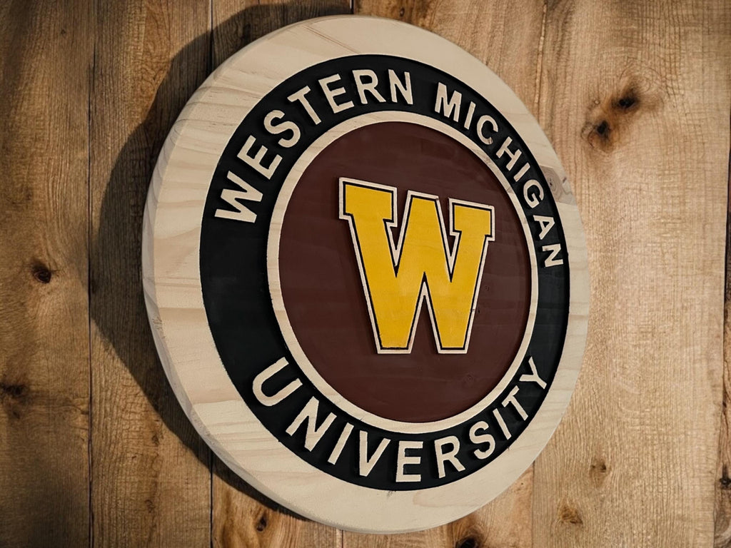 WMU Broncos Wooden Wall Sign: Western Michigan University Decor