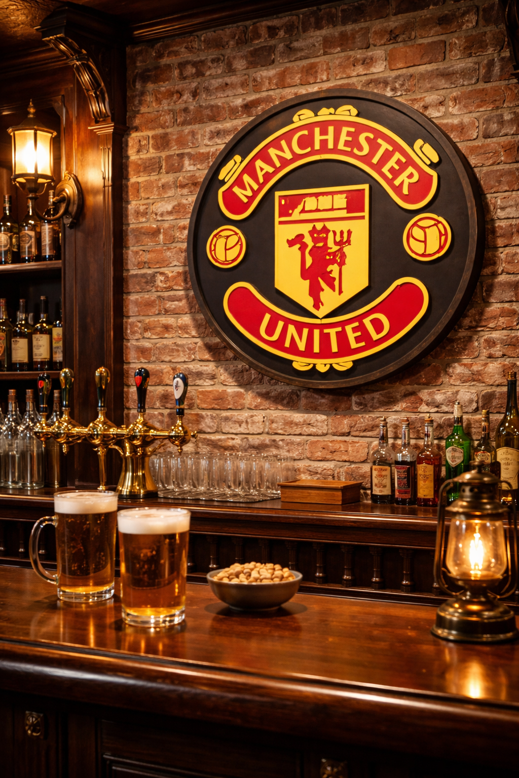 Manchester United Wood Sign – Hand Carved Football Wall Decor