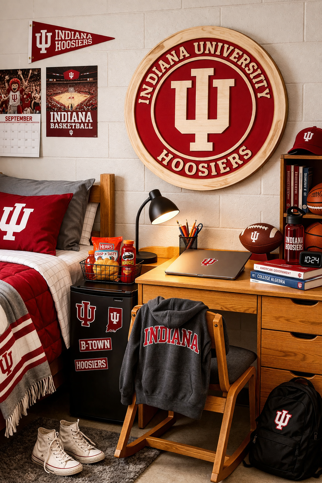 Indiana University Wood Sign – Hoosiers Wall Decor | IU Fan Gift, College Dorm, Man Cave &amp; Game Room Sign