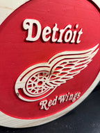 Detroit Red Wings Handcrafted Wood Sign – NHL Wall Decor