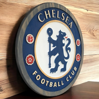 Chelsea Football Club Hand-Carved Wooden Sign . Free fast shipping.