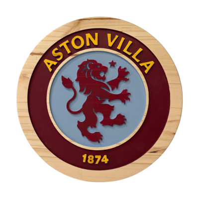 Aston Villa FC Handcrafted Wood Sign – Carved Football Wall Decor