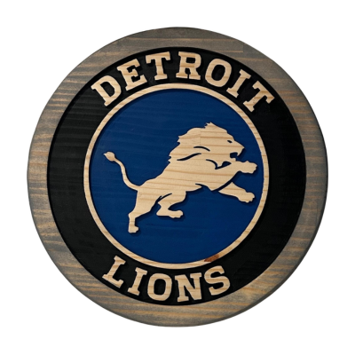Detroit Lions Carved Wooden Sign – Handcrafted NFL Fan Wall Art