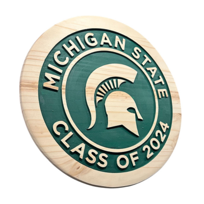 Michigan State Graduation Wood Sign: Custom Class of 2024, Spartan Decor