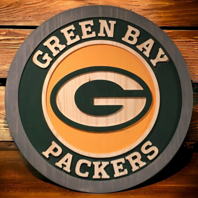 Green Bay Packers Handcrafted Wood Sign – NFL Wall Decor