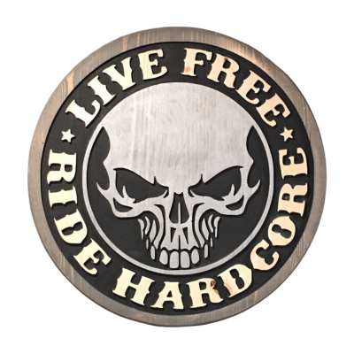 Live Free Ride Motorcycle Wood Sign – Biker Wall Decor