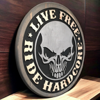 Live Free Ride Motorcycle Wood Sign – Biker Wall Decor