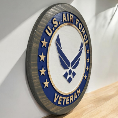 U.S. Air Force Veteran Wooden Wall Sign – Handcrafted Military Decor | Veteran Gift | Made in USA