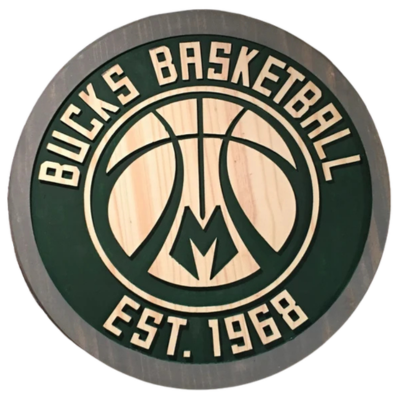 Milwaukee Bucks Handcrafted Wood Sign – NBA Wall Decor