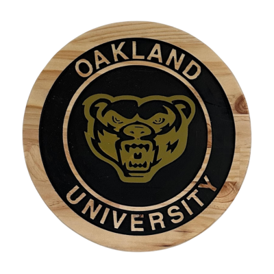 Oakland University Golden Grizzlie Handcrafted Wood Sign – College Wall Decor