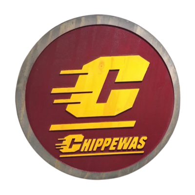 CMU Chippewas Handcrafted Wood Sign – College Wall Art