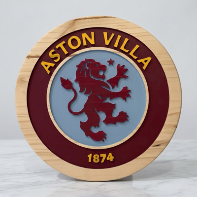 Aston Villa FC Wood Sign. Free Shipping