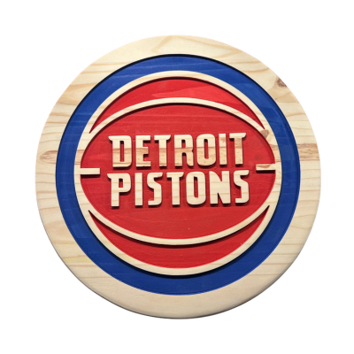 Detroit Pistons Handcrafted Wood Sign – NBA Wall Decor