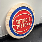Detroit Pistons Handcrafted Wood Sign – NBA Wall Decor