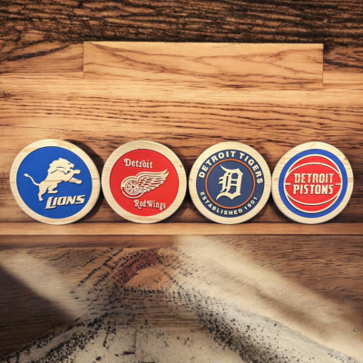 Detroit Sports Team Wooden Wall Art Set for Man Cave or Game Room