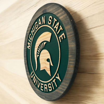 Michigan State Spartans Hand-Painted Wood Sign – MSU Wall Decor