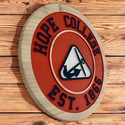 Hope College Handcrafted Wood Sign – Alumni Wall Decor