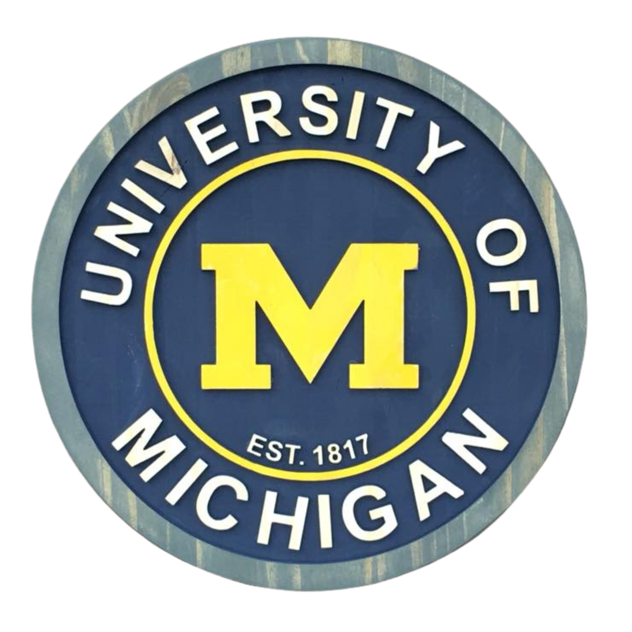 University of Michigan Wooden Wall Sign | Michigan Wolverines Decor | Handcrafted College Football Wall Art | Man Cave &amp; Fan Gift