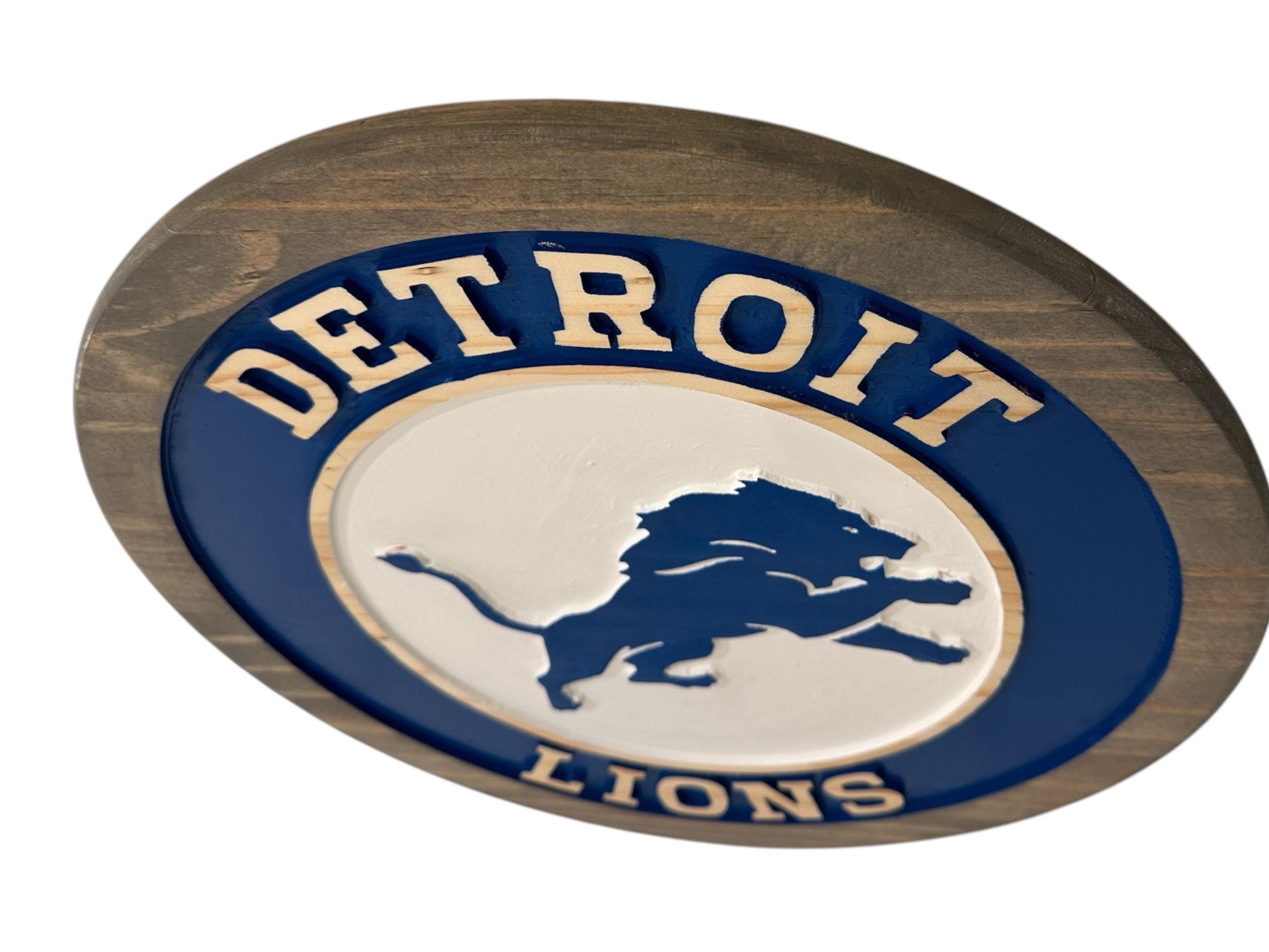 Detroit Lions wood carved Signs