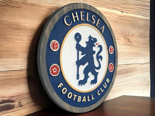 Chelsea Football Club Hand-Carved Wooden Sign . Free fast shipping.