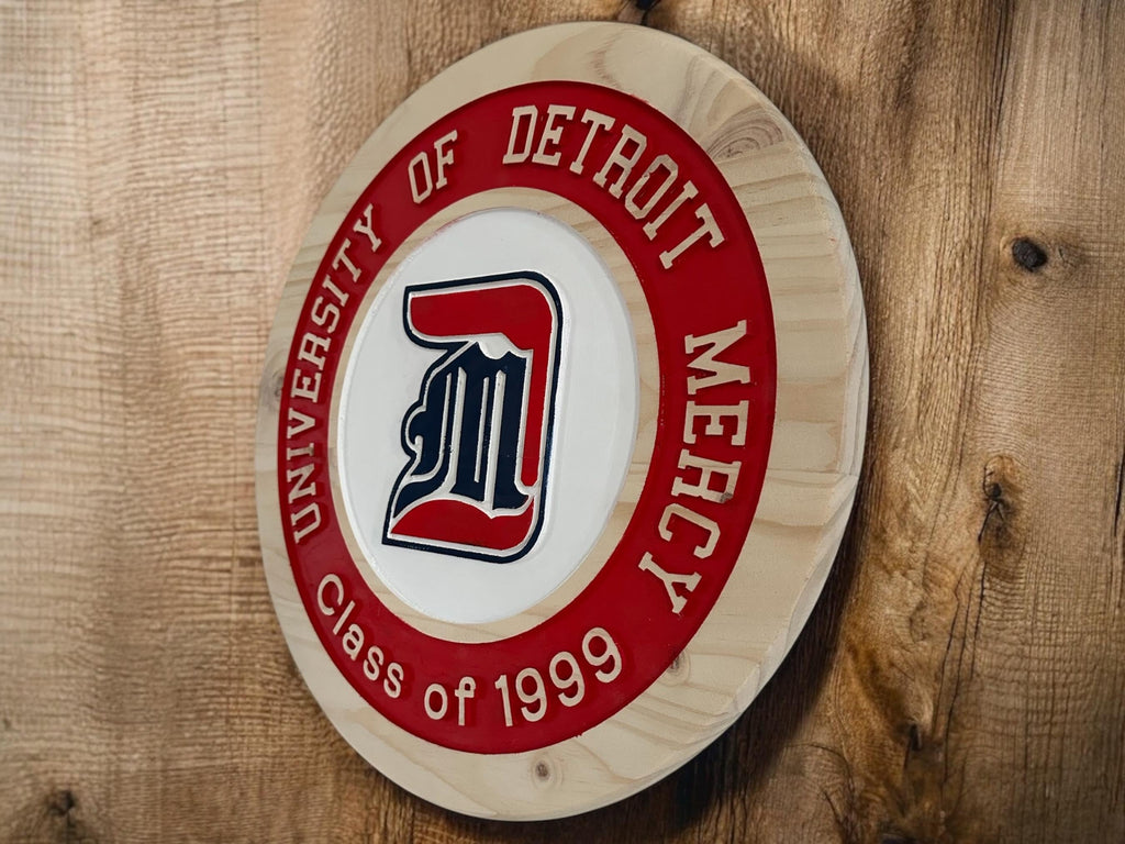 University of Detroit Mercy Wood Carved Sign – Personalized Alumni Gift