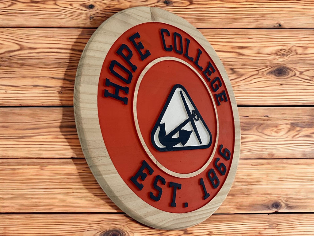 Hope College Wood Sign: Carved Alumni Wall Art