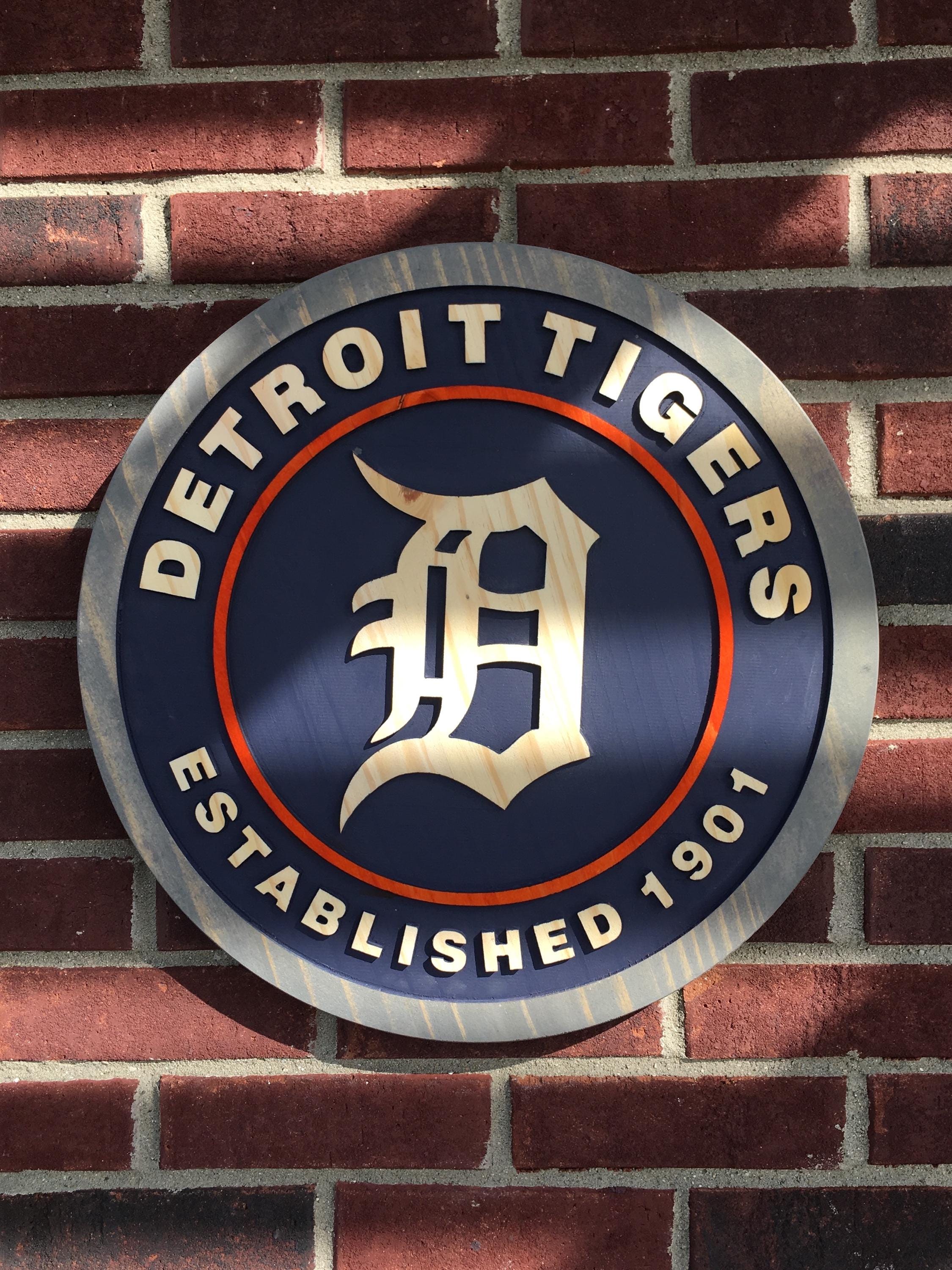 Handmade Detroit Tigers Wooden Sign: Baseball Fan Home Decor
