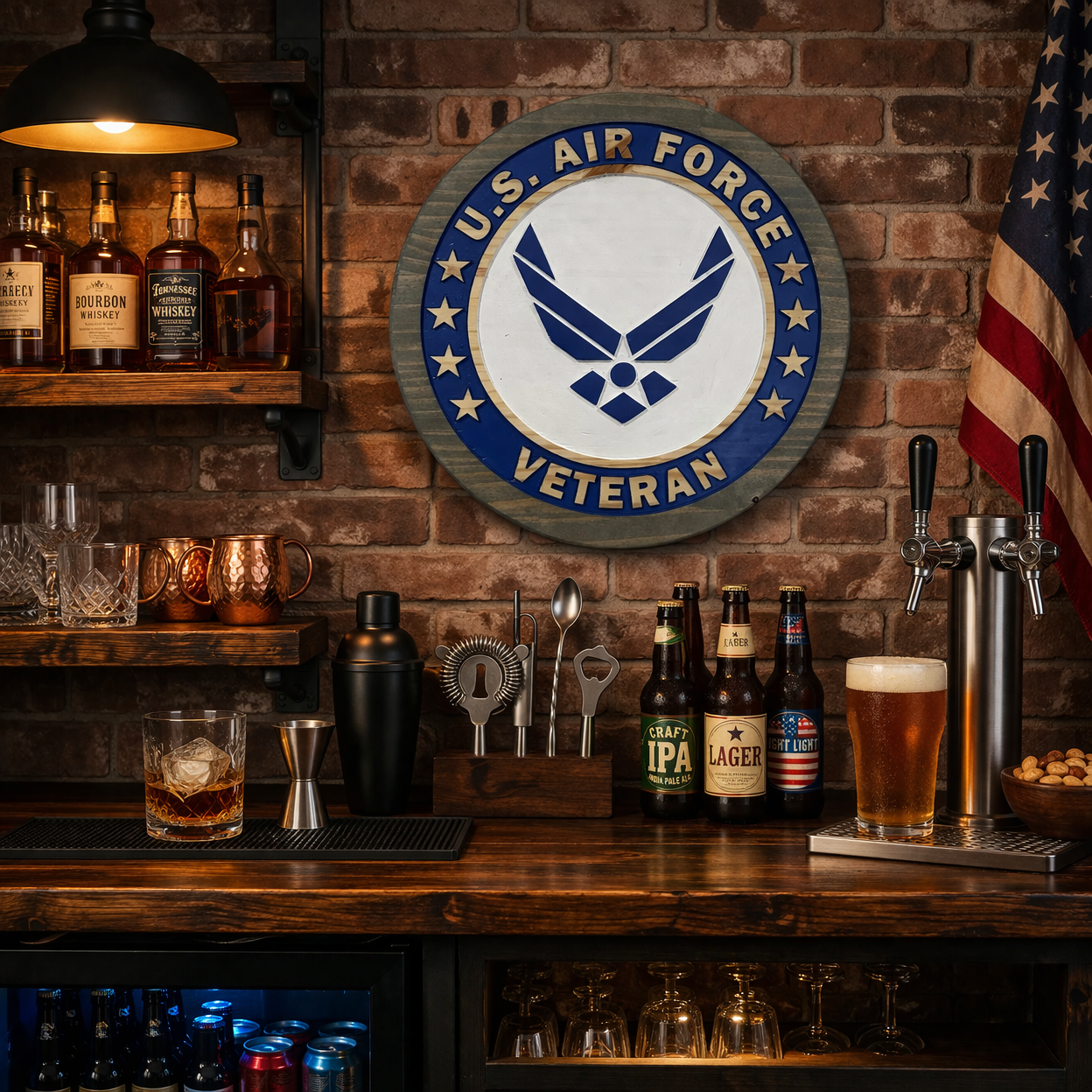 U.S. Air Force Veteran Wooden Wall Sign – Handcrafted Military Decor | Veteran Gift | Made in USA