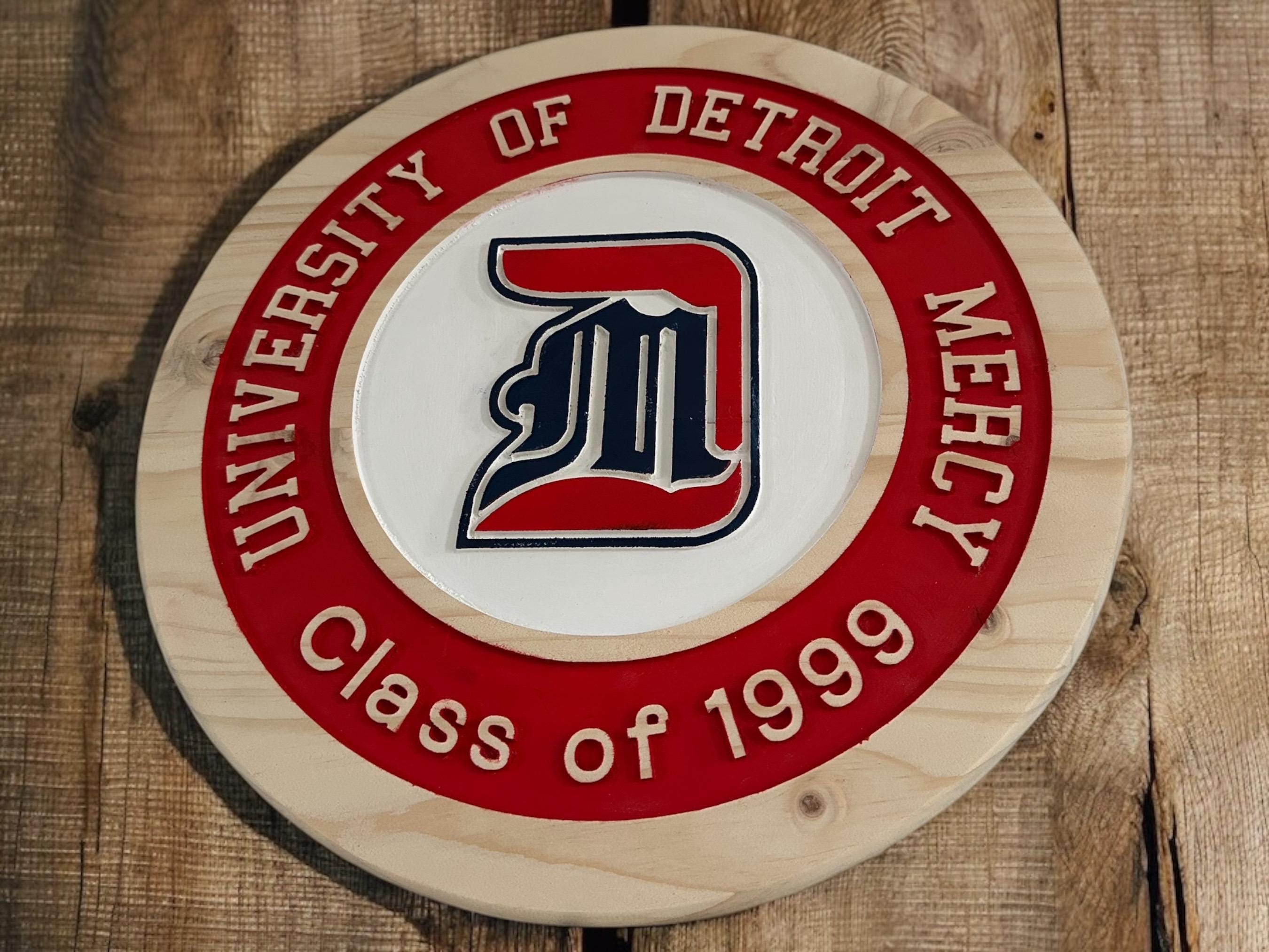 University of Detroit Mercy Wood Carved Sign – Personalized Alumni Gift